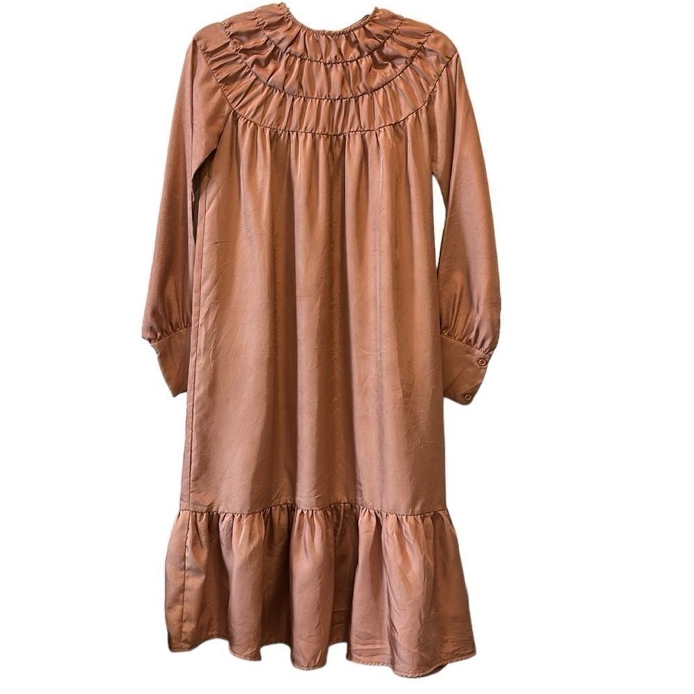 The Collective Smocked Kendra Dress In Brown Xs